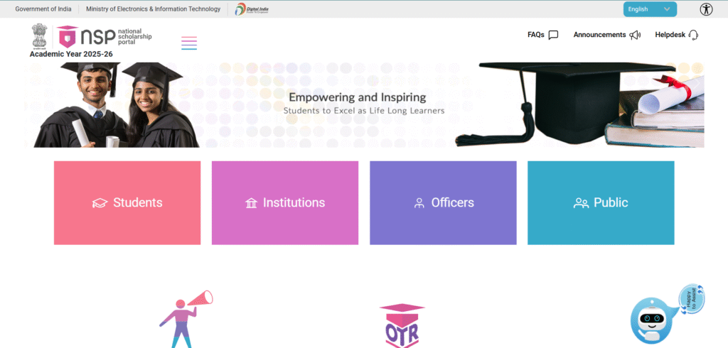 NSP (National Scholarship Portal 2025-26) OTR , Login & Apply, Track Status, Last Dates
